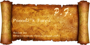 Psenák Fanni névjegykártya
